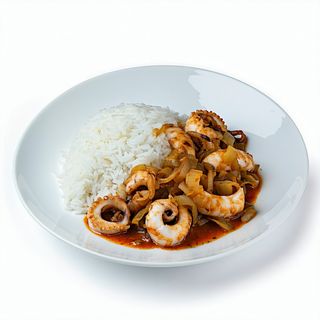 Ración  Chipirones Encebollados Con Arroz