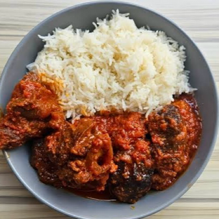 white rice and Stew