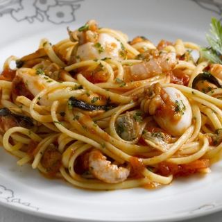 Espaguetis con gamba
