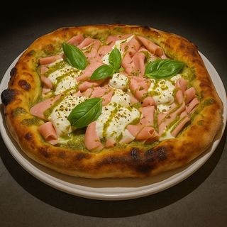 Pizza Mortadella e Pistacchio