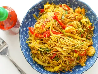 Massa de Arroz com Gambas