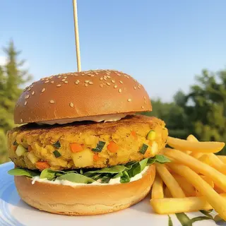 Verdeburger con panino verde fatto da noi (1-3-7-8-11)