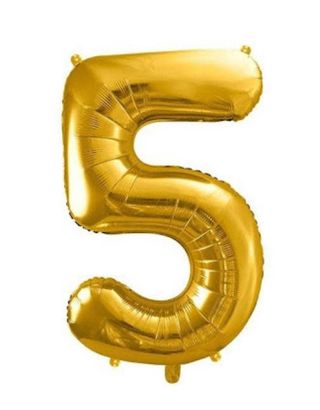 Cyferka 5 z helem ( żółta )