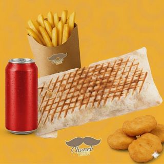 Tacos au choix + Supplément Fromage +4 pièces snacks + Soda