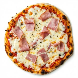 Pizza bianca prosciutto e mozzarella