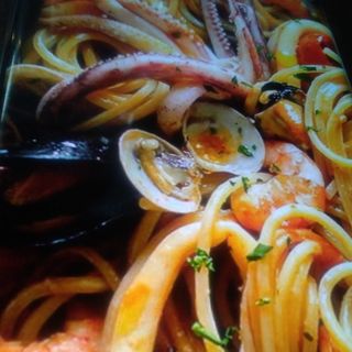 Spaghetti y mariscos