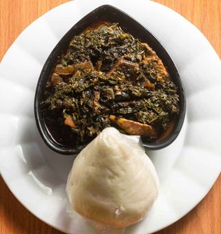 Vegetable soup + Protein + Swallow