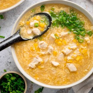 Sweet corn chicken soup 
