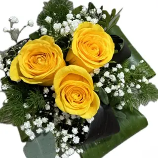 Bouquet de 3 rosas amarelas 