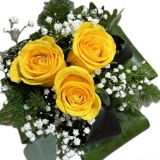 Bouquet de 3 rosas amarelas 