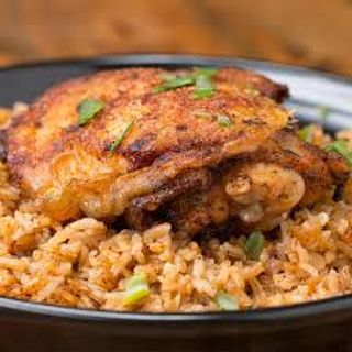 Brown Rice + Pan Fried Chicken
