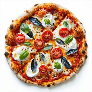 PIZZA BURRATA ACCIUGHE E POMODORI