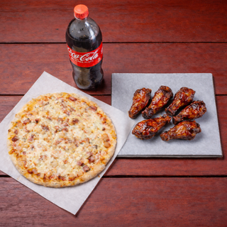 Pizza + 6 Wings + Soda