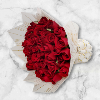 40pcs plain red roses bouquet 