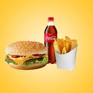 Чізбургер Меню + соус безкоштовно