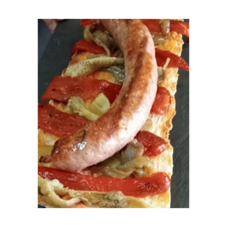 Torrada de butifarra y escalivada