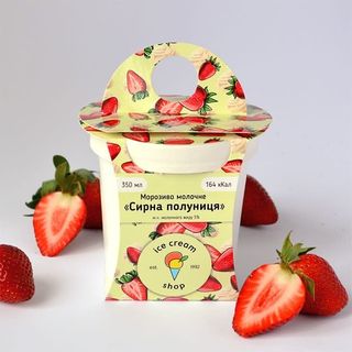 Морозиво молочне Сирна полуниця (350мл)