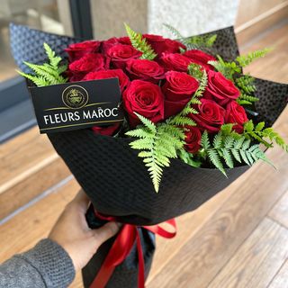 Bouquet 'fleurs Maroc' - 21 Roses Rouges