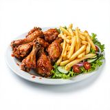 Alitas (6 Uds.) + Patatas + Ensalada