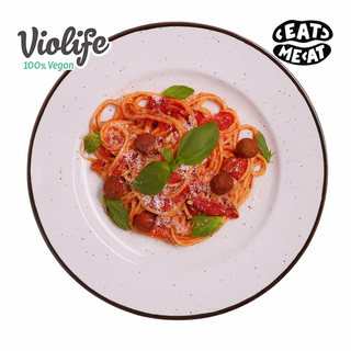 Спагеті з мітболами Веганські