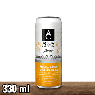 Aqua Carpatica apa minerala cu aroma de piersica si mango, doza, 330ml