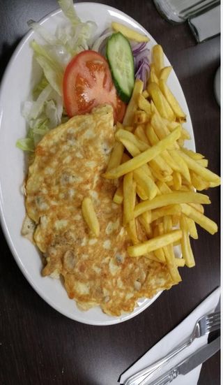 Omelete com cogumelo