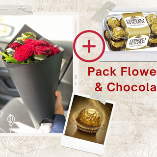 bouquet 9 fleurs & boite ferero