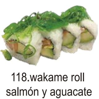 118. Wakame Roll Salmón Y Aguacate(8 Pza.)