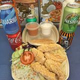 Plato de tiritas de pollo