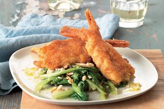 Cotoletta di gamberi con mais