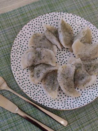 Pierogi z kapustą i pieczarkami