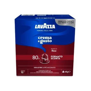 80 Capsule Alluminio Crema E Gusto Ricco Lavazza Compatibile Nespresso