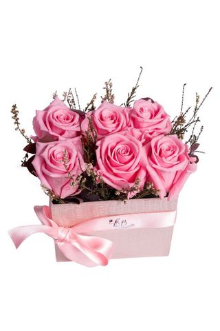 Box con rose stabilizzate rosa