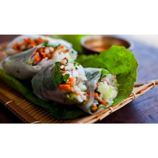 Stir Mix Vegetable With Rice or Noodles + Spring Rolls