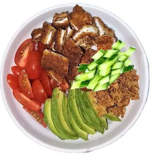 Poke de Frango Panado com Teriyaki
