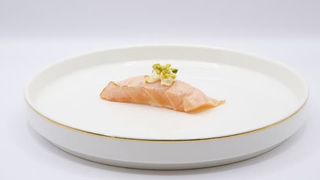 213. Nigiri sake flame pistacchio - 2 pezzi