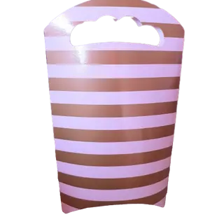 Saco Box Dourado com Riscas para Doces