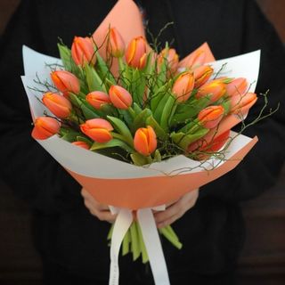 Buchet cu 21 lalele portocalii