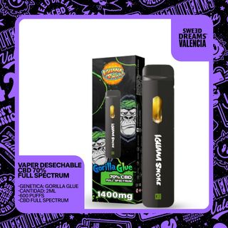 Vaper Desechable Gorilla Glue 70% CBD 2Ml