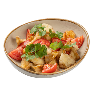 Салат с хрустящими баклажанами