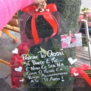 Bag in pexiglass di rose rosse