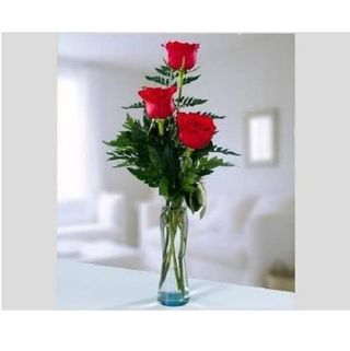 3 Rosas Rojas + Jarrón