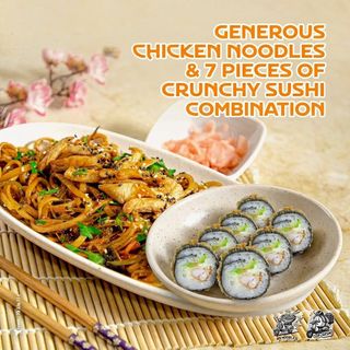 Crunchy california poulet (8pcs) + noodles udon poulet