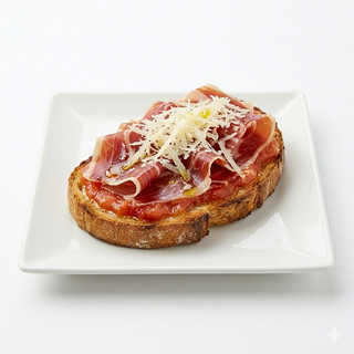 Tostada jamón de Teruel con pan con tomate