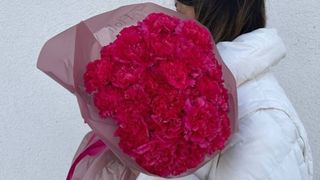 Bukiet malinowych goździków - 25 szt