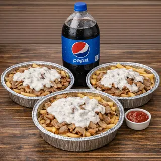 3 Tarrinas Medianas Con Carne