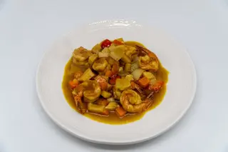 59) Gamberi al curry
