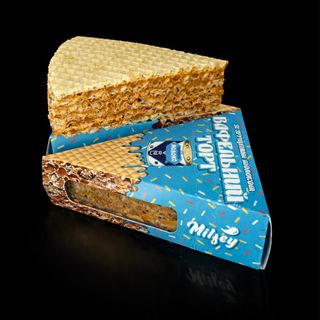 Вафельний тортик зі згущеним молоком