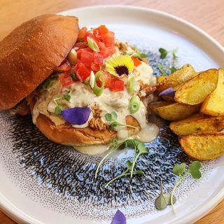 Hamburguesa de pollo trufada