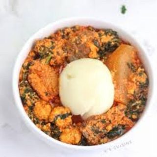 Egusi Soup & poundo(2 Beef) &2ponmo